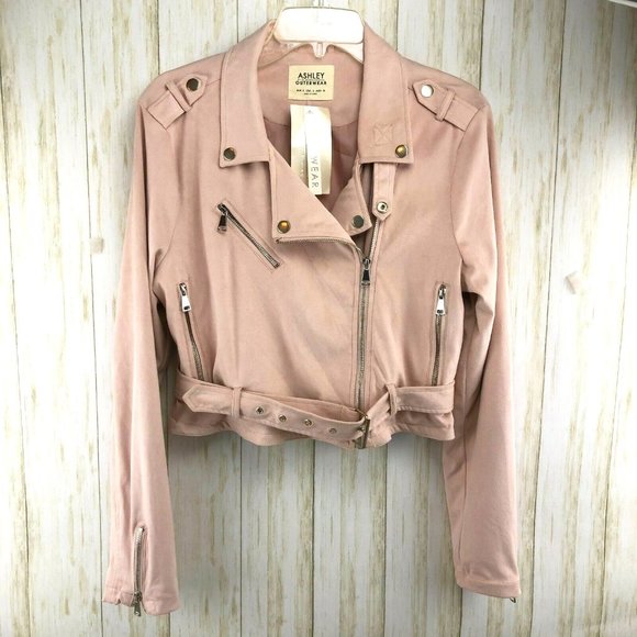 Ashley by 26 International Jackets \u0026 Coats | Ashley by 26 International Moto Hipster Jacket | Color: Pink | Size: L | Knightsdelights's Closet